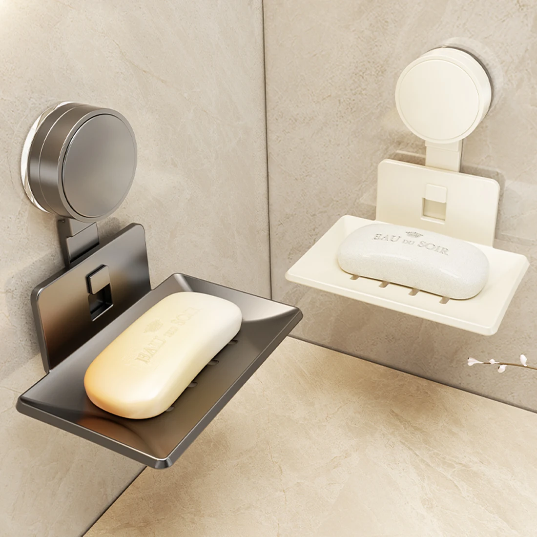 No-Drill Suction Cup storage rack soap storage rack Toilet drain box Wall-mounted bathroom soap storage rack Household soap box