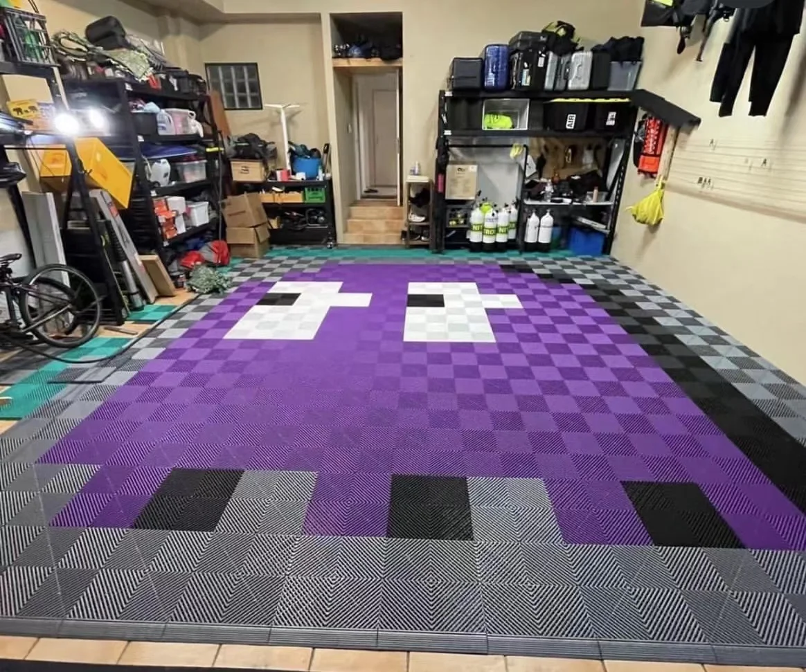 High-strengh Best Selling Pvc Interlocking Garage Floor Tiles/removable Pvc Interlocking Floor Mats For Warehouse Car Wash Shop