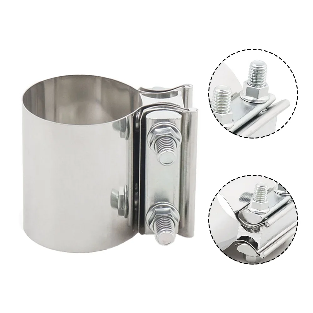 สแตนเลสสตีลท่อไอเสียแบบปรับได้ Connector Sleeve Clamp สําหรับการเชื่อมต่อท่อไอเสียรถยนต์พร้อมขนาดที่ปรับแต่งได้