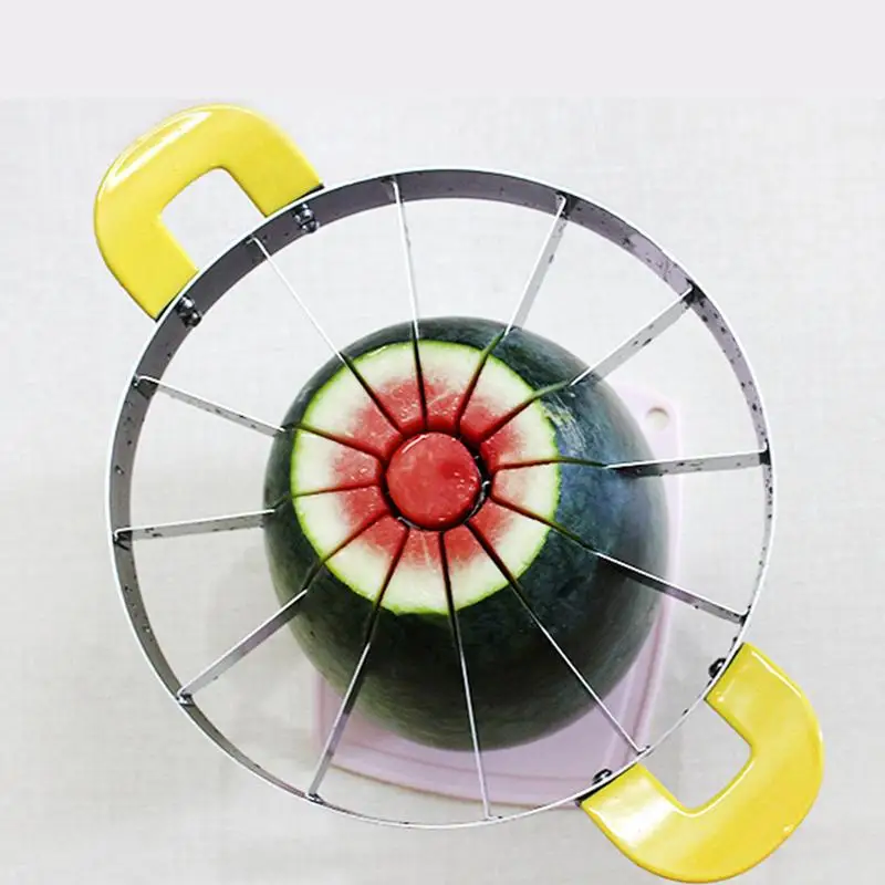 Watermelon Cutter Slicer Tool Stainless Steel Cantaloupe Knife Fruit Cutter Anti Slip handle Multifunctional Kitchen Gadgets