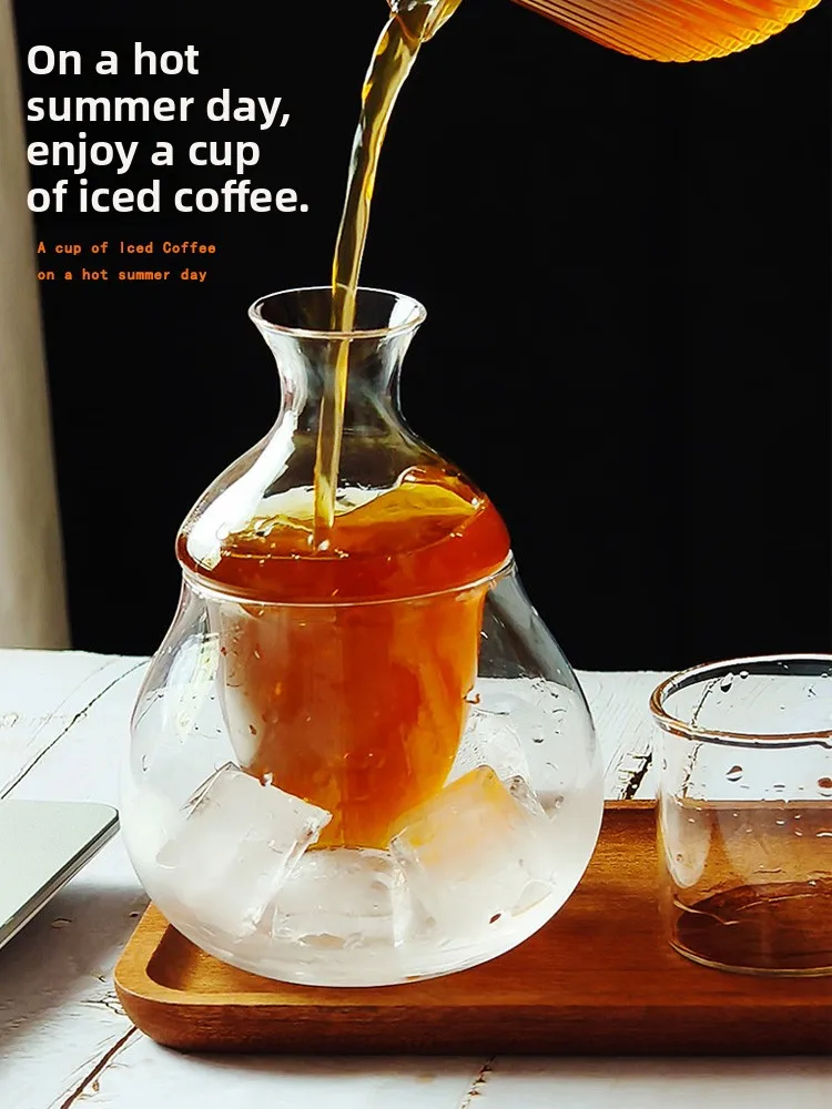 

Dheer Double Layered Glass Coffee Dripper Cold Brew Pot Hand Brewing are Jug Set for Home Use American Sle Coffee Equipment