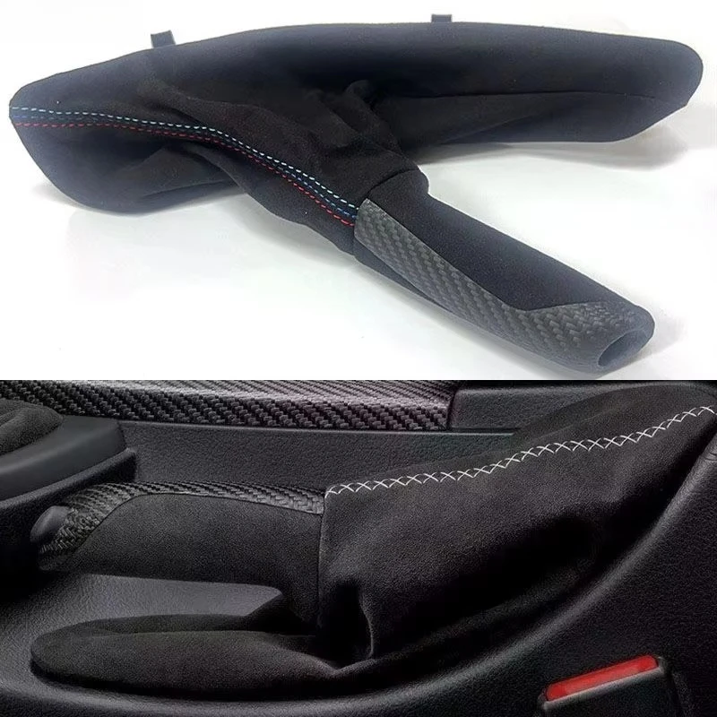 Carbon Fiber Car Console Handbrake Gear Shifter Panel Sleeve Trim Cover For BMW 3 4 Series M3 M4 F80 F82 F30 F31 F32 F33 F34