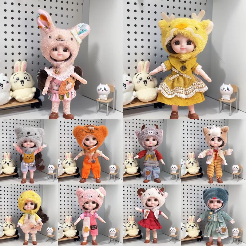 

2025 Mini Dolls Toys for Girl Ob11 Bjd Doll 1/12 Little Animal Obitsu11 Clothes Accessories Gift(NO Doll No Shoes)