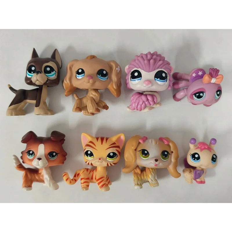 

8 шт./лот LPS игрушки мини домашнее животное кошка собака ежик пчела фигурки животных # 5917