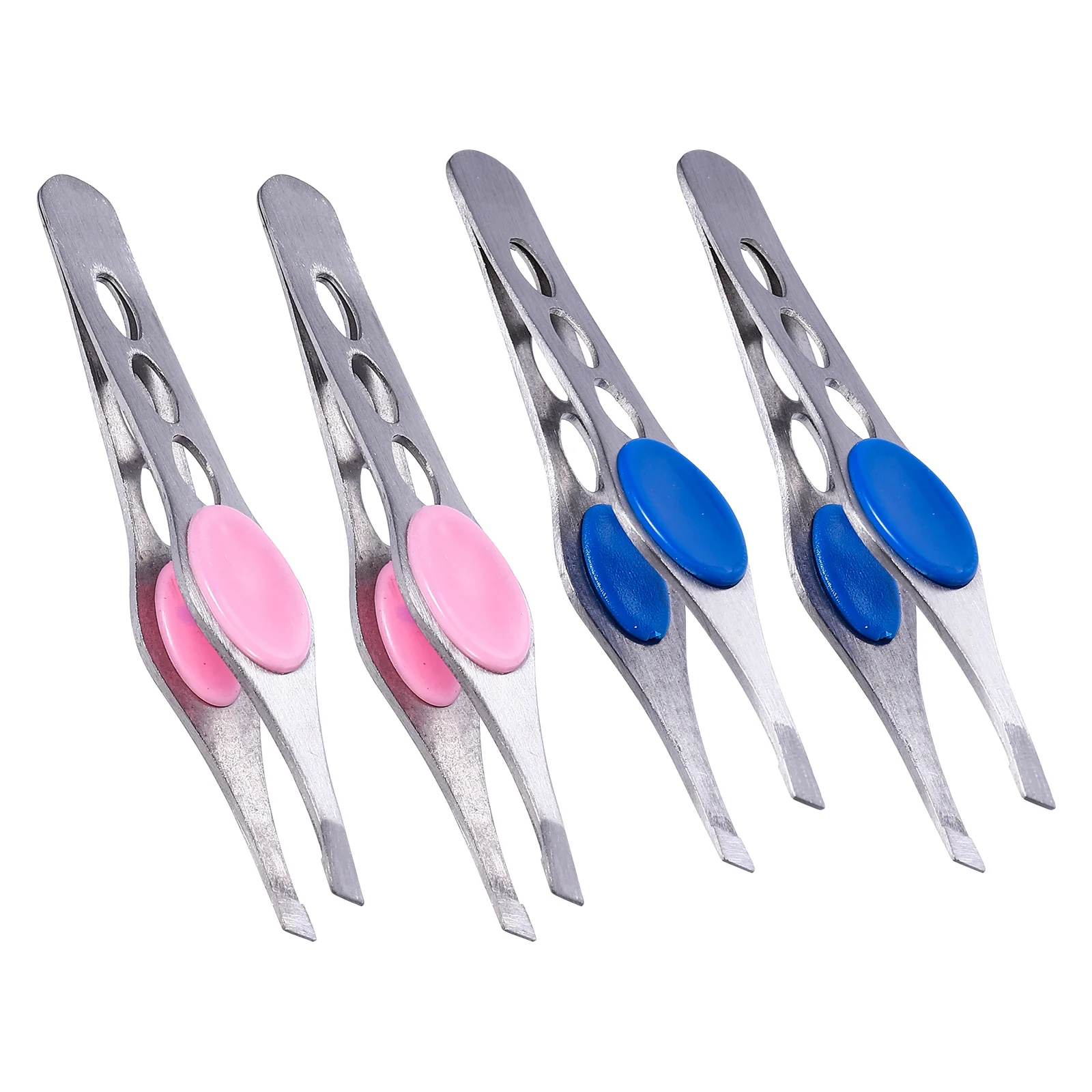 4Pcs Eyebrow Tweezers Stainless Steel Anti-Rust Eyebrow Trimmer Set for Women Fine Hair Removal Beauty Tool Makeup Tweezer