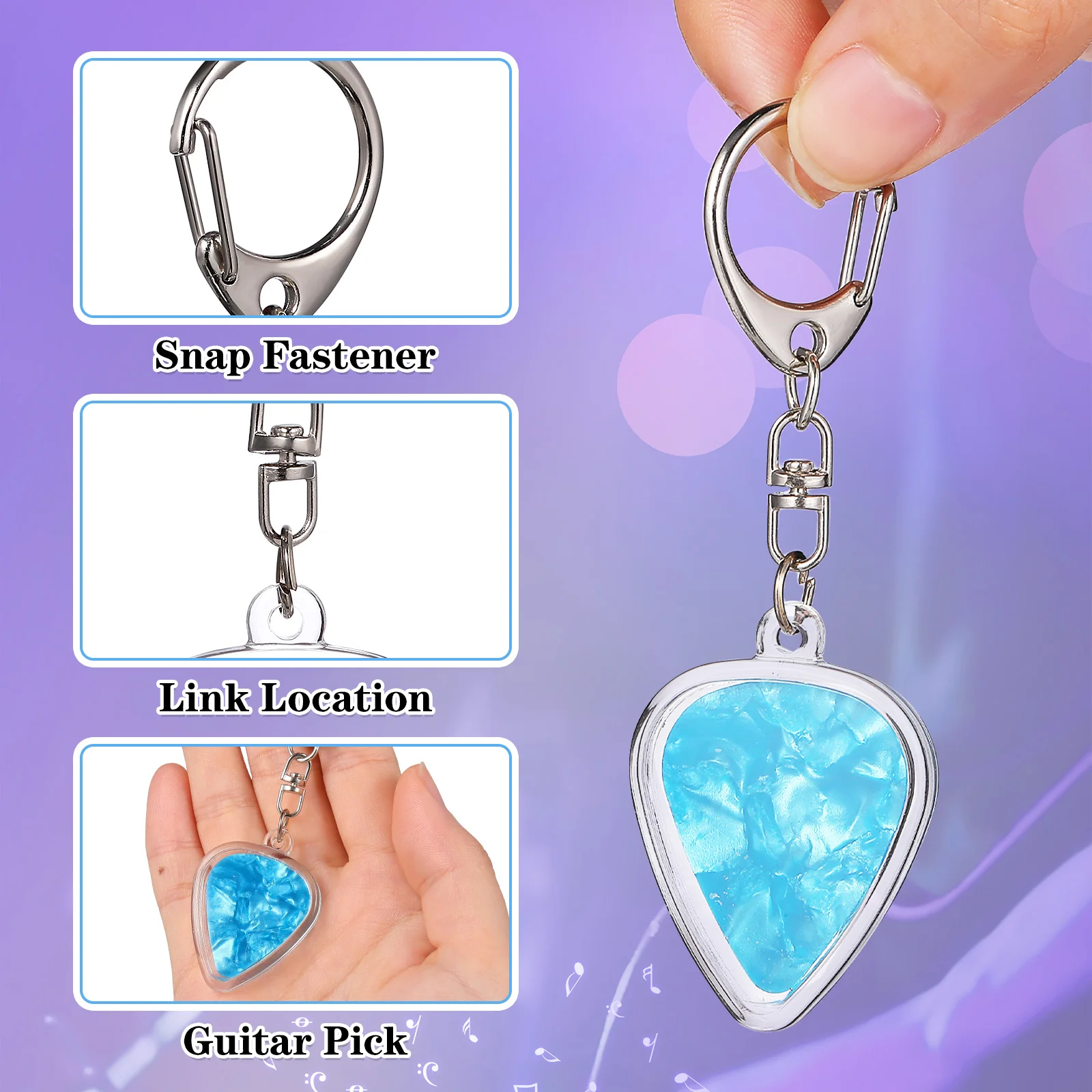

Clear Guitar Picks Box Heart Keychain Portable Transparent Storage Protection For Guitarists Daily Practice Music Accessories