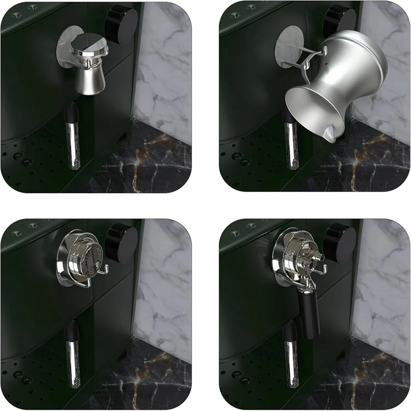 Suporte de parede para portafilter de café BAAN-2Pc, rack autoadesivo para portafilter de café expresso para 51/53/58mm