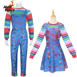 Halloween Adult Terreur Kostuum Film Chucky Kind Spelen Cosplay Kostuum Vrouwen Print Spookjurk Top Outfit Carnaval Feestkleding