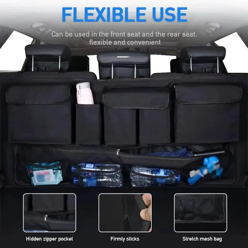 

Back Seat Car Trunk Hanging Storage Bag Organizer With 9 Pockets Oxford Waterproof Multi-pocket Car Trunk Storage Bag Organizer