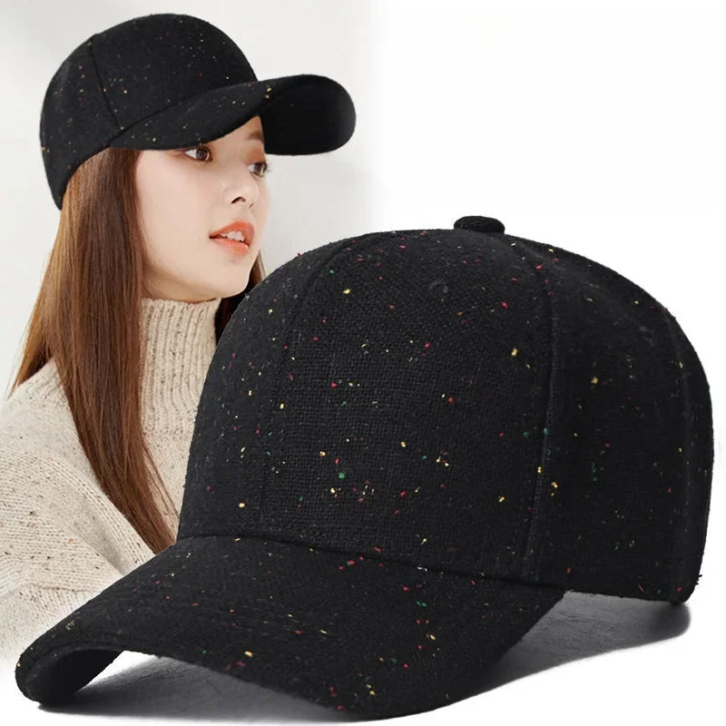 Winter Fashion Wool Baseball Caps for Women Spring and Autumn Korean Style Leisure Sunshade Duck Tongue Caps for Ladies