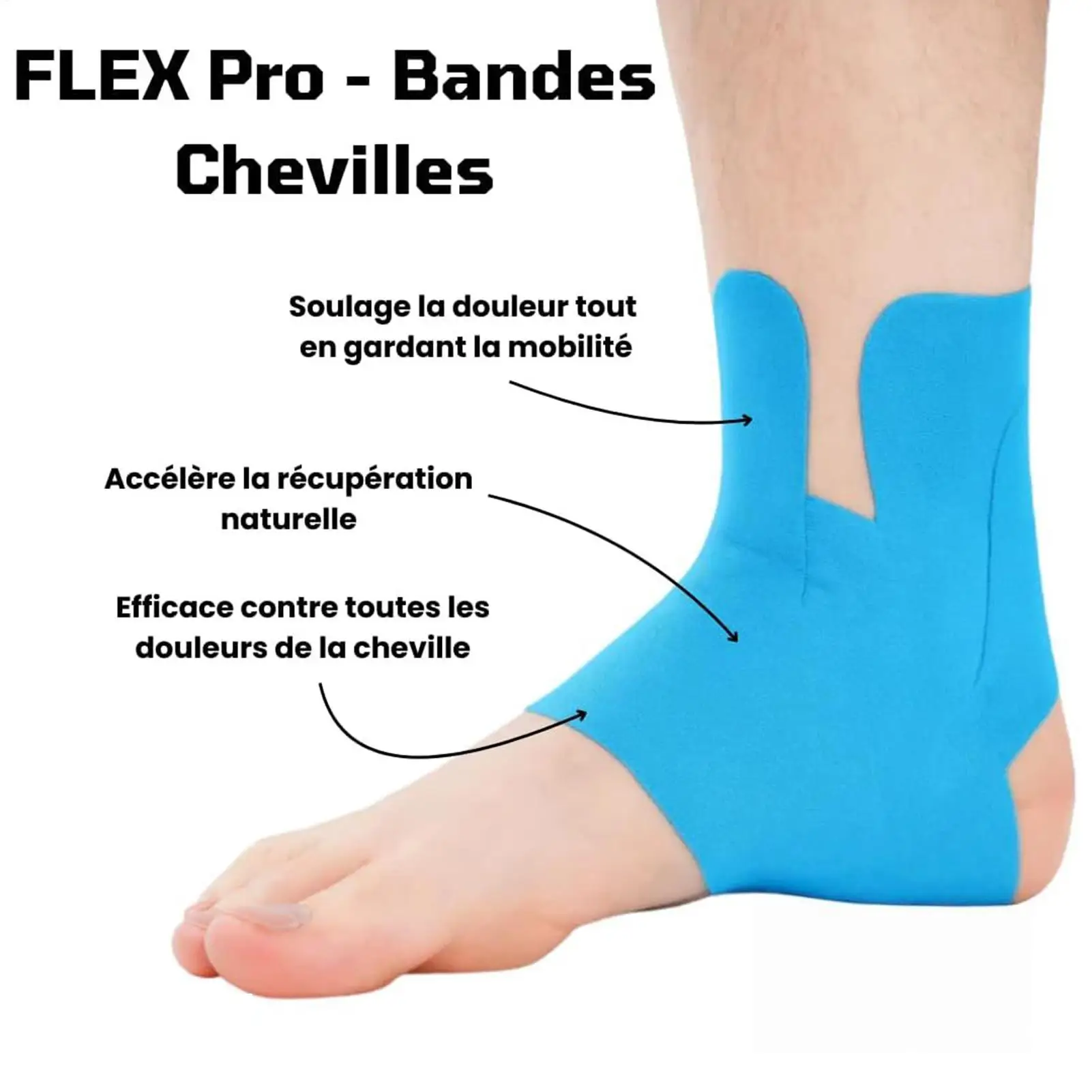 

10 шт./компл. кинезиологическая лента для лодыжки, предварительно вырезанная повязка на лодыжку, дышащая эластичная спортивная лента для облегчения мышечных травм, предотвращения стопы