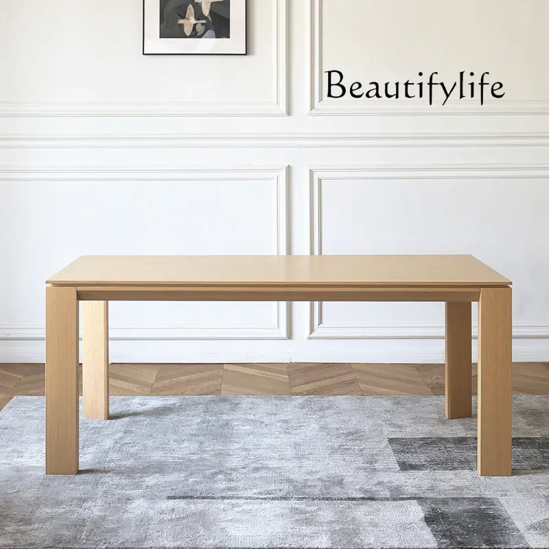 X Italian Minimalist Medieval Solid Wood Dining Table Restaurant Rectangular Dining Table Large Board Table Desk Desk
