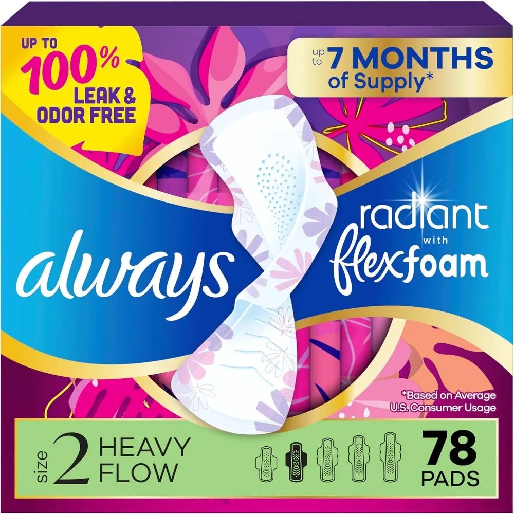 

Heavy Flow Pads with Wings Size 2 Lightly Scented 78 Count
