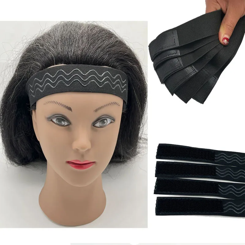 Wig Head Cover Net Cap With Banda Edge Laying Scarf Elastich Silicon Edge Laying Scarf Elastic Headband To Hold Wig