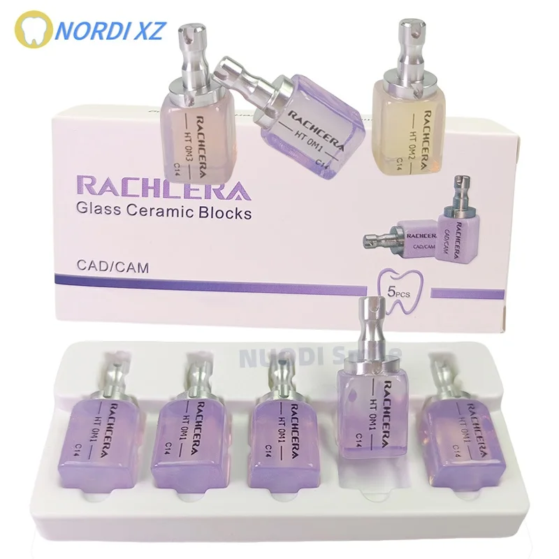 

5PCS Upgraded CAD CAM Dental Glass Ceramic Lithium Disilicate Blocks C14 Chairside Aesthetics Veneers Materials Glass Ceramics