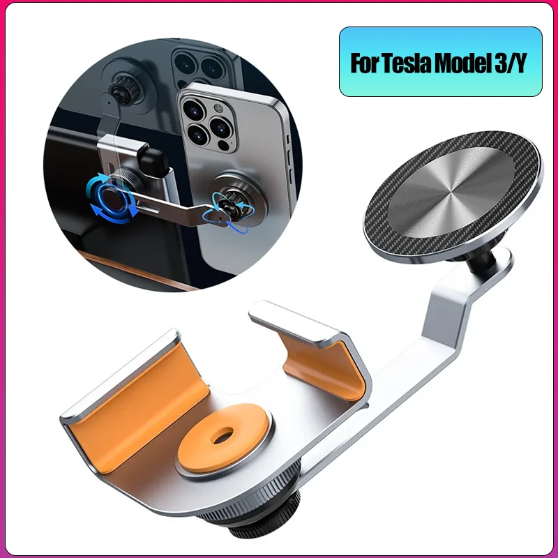 

Car Phone Holder Central Control Navigation Screen Side Mount Magnetic Holder For Tesla Model 3/Y/HIGHLAND 2024 For Magsafe