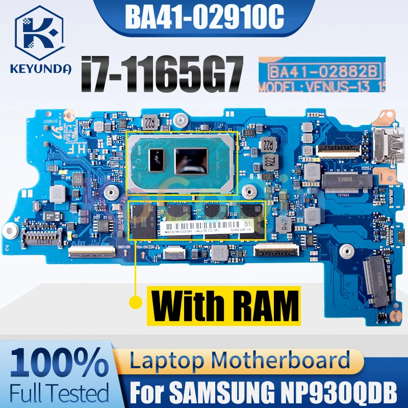 

BA41-02910C For SAMSUNG NP930QDB Notebook Mainboard BA92-22167B SRK01 i7-1165G7 With RAM Laptop Motherboard 100％ Tested