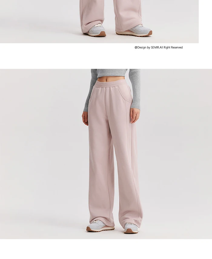 Semir Hosen Damen Thermische Antibakterielle Hosen 2024 Winter Neue Elegante Polar Fleece Einfarbige Weite Hosen – Detail 15
