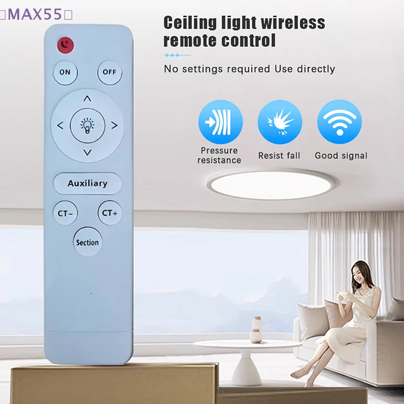 

【MAX-55】Infrared Remote Control Stepless Dimmer LED Fan Lamp Living Ceiling Room For Light Ceiling Light Floodlight Control