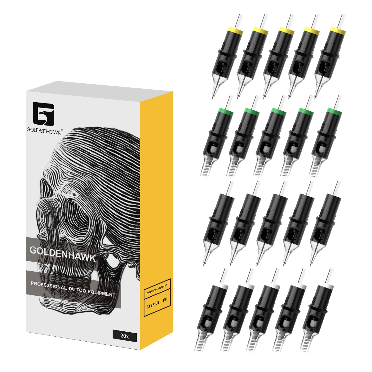 

10PCS/Lot Cartridge Tattoo Needles RL RM RS M1 (0.35mm) Sterilized Safety Makeup Disposable Tattoo Needles For Tattoo Artist