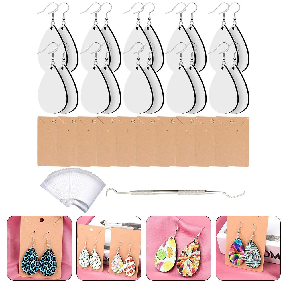 

Набор заготовок для сублимационных серег-капель, необработанные заготовки для серег-подвесок, материалы для рукоделия, термотрансферная печать