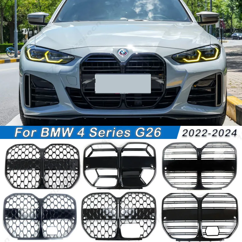 Para BMW Serie 4 G26 4 puertas Gran Coupe 425i M440i 2022-2024 estilo CSL doble Slat Meteor Sport Grille Auto Racing Mesh ACC parrillas