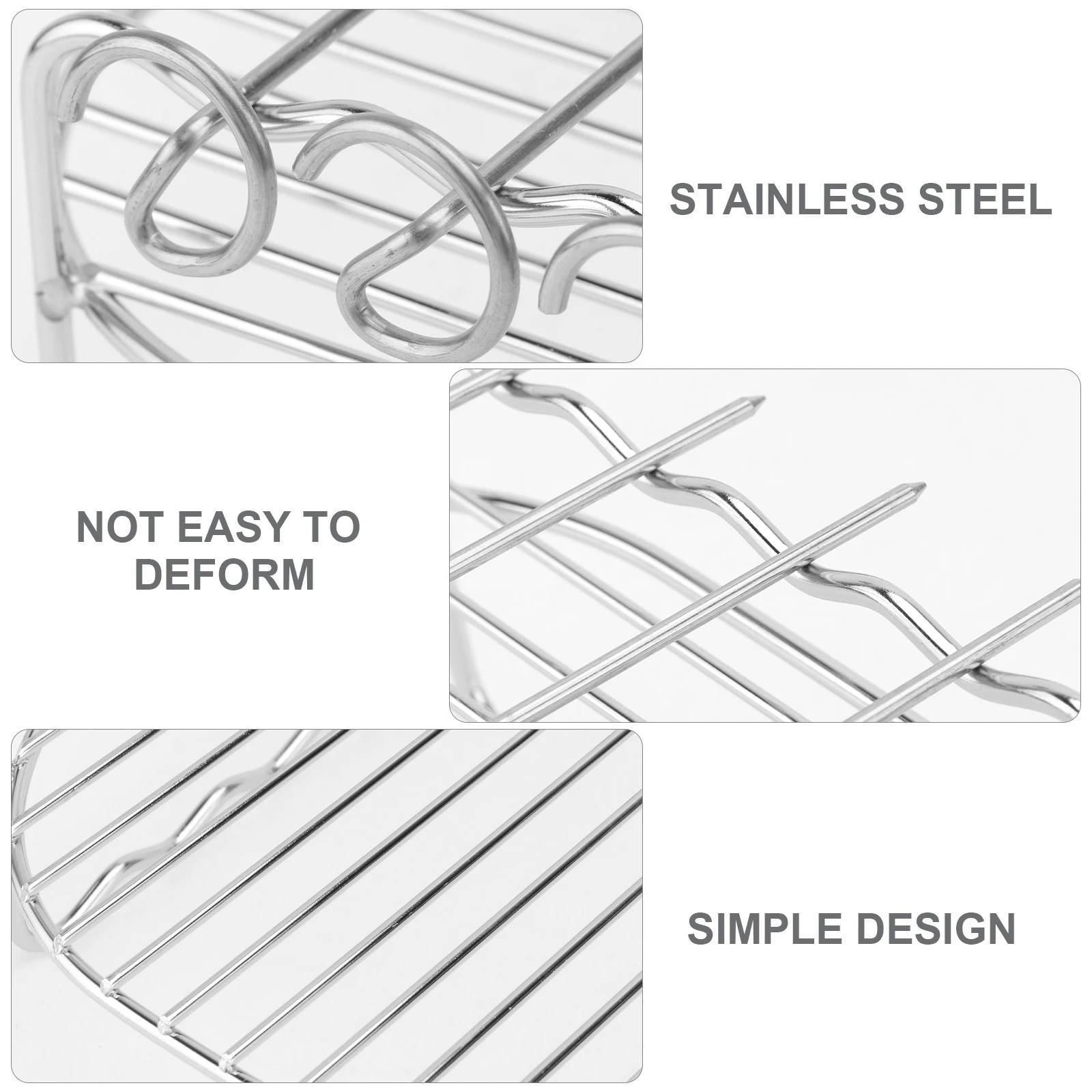 

1 set 1 Set Fryer Rack Square Bbq Skewer Cooking Steaming Cooling Multi-Purpose Kitchen Rack Non-Deform