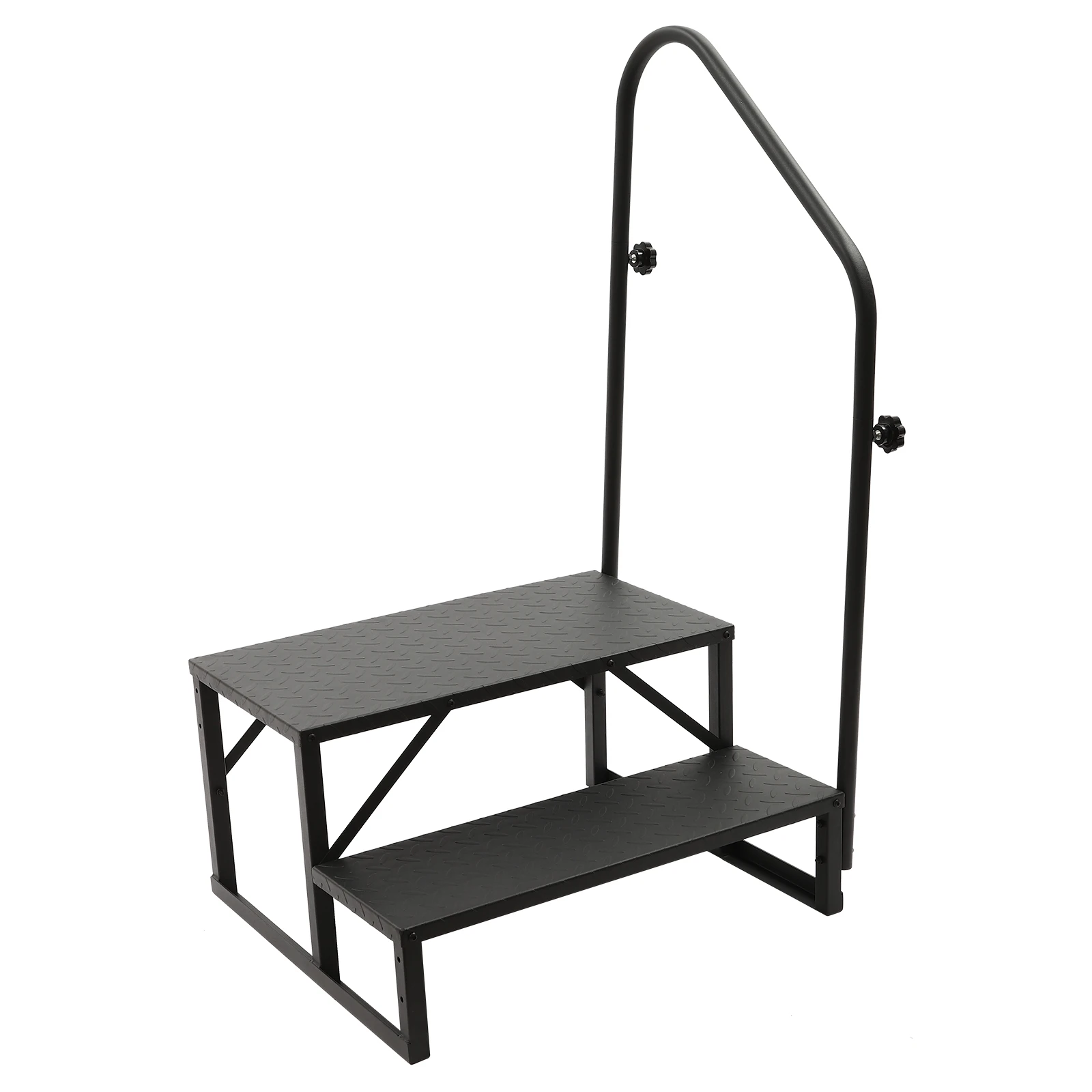 RV Stairs Handrails Ladder, Durable Steel Frame, 450 lbs Capacity, Adjustable for Left/Right Mounting, Easy Installation, Ideal