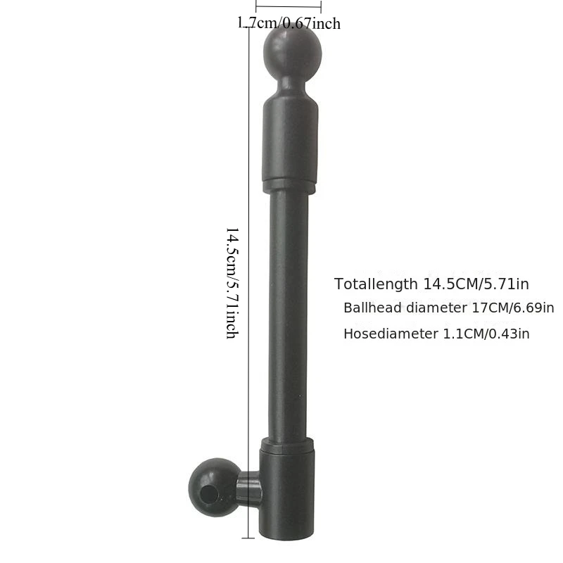Adjustable Z Extension Rod With Double 17mm Ball Joints | Flexible Device Mounting Positions For Tablet Vehicle, Made Of Plastic
