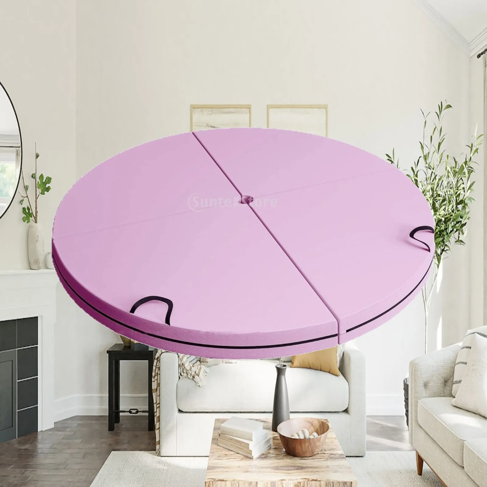 Portable Gymnastics Practice Pad Round Pole Dance Mat Thick Pearl Cotton for Home Workout Area