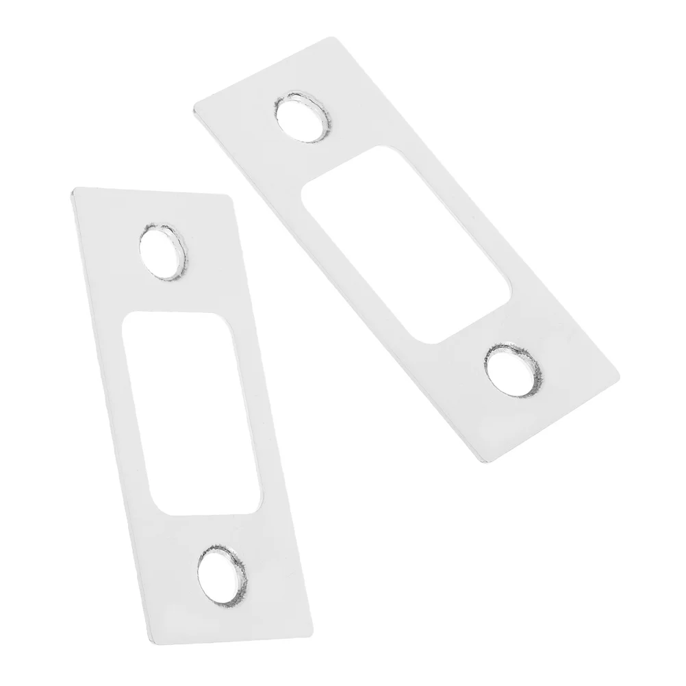 2pcs Lock Latch Guide Plate Stainless Steel Corner Strike Plate For Wooden Doors Home Office Security Door Hardware Backplate