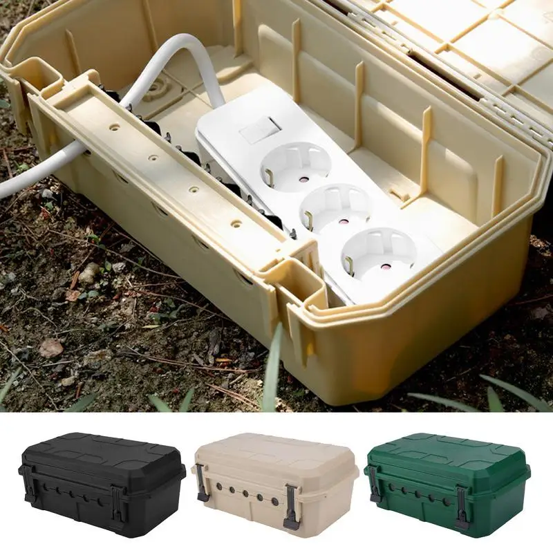 Outdoor Waterproof Electrical Box Outside Cable Connection Socket Enclosure Protector for Timers Extension Leads Holiday Garden