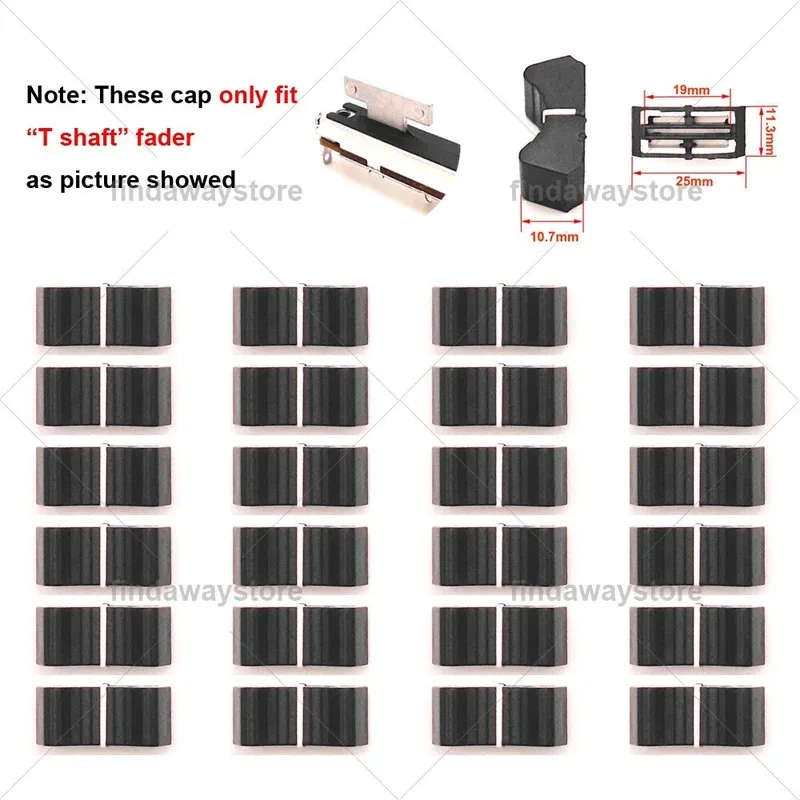 . 24pcs Straight Slide Fader Knob Cap for Soundcraft Si Expression 2 Mixer (Black)