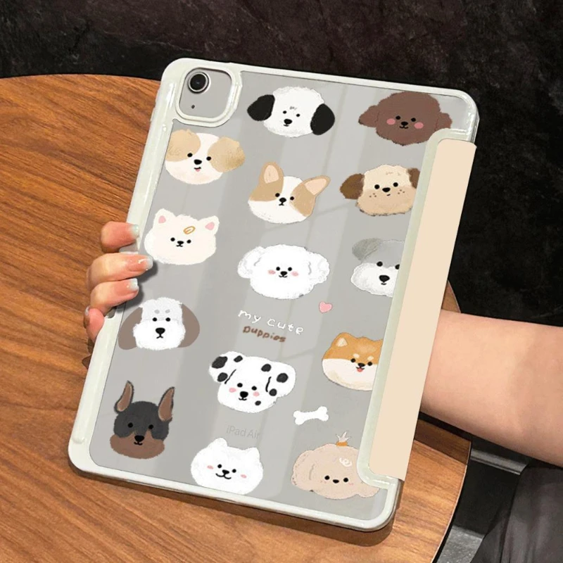 Detachable Cover for IPad Air 5 4 10.9 Cases 10.2 7th 8th 9th Gen IPad 10th Generation IPad Pro 11 2022 Cute Puppy Party Print