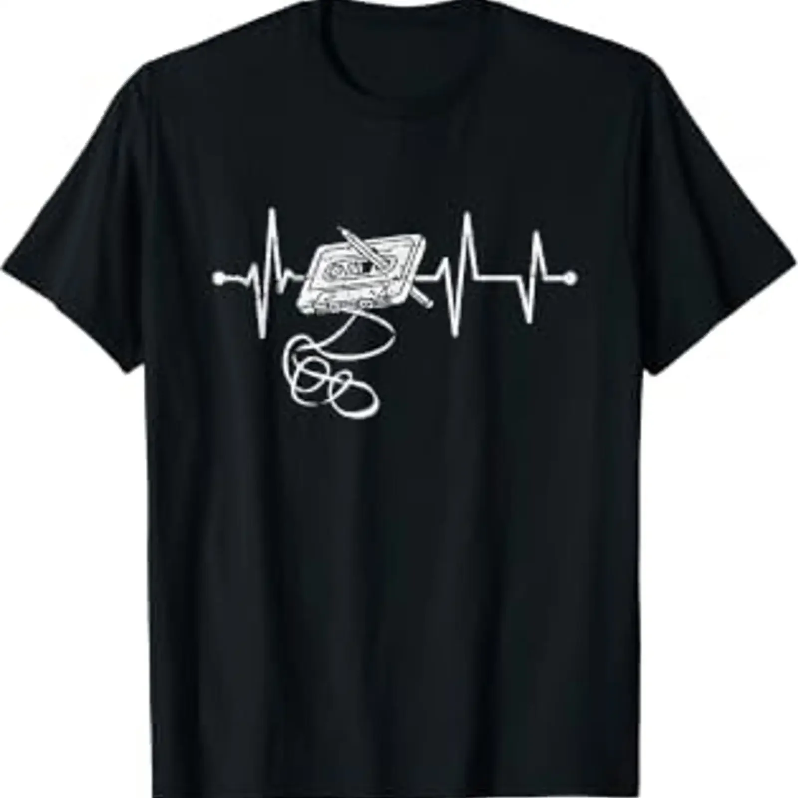 Oldschool Party Tape Retro Music Cassette Heartbeat Vintage Mixtape T Shirt for 80s 90s Fans Adults Black S vintage Washed