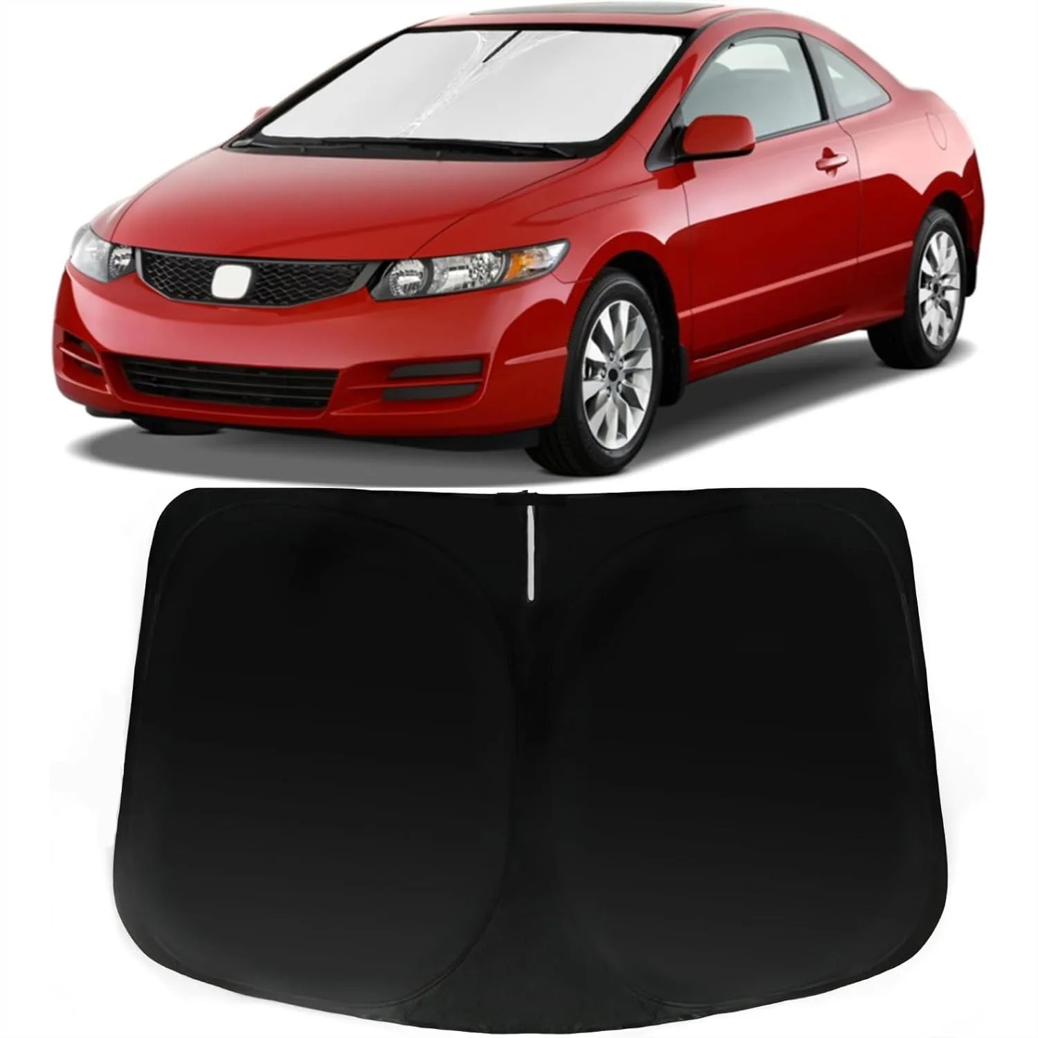 

Custom Fit Windshield Sun Shade for Honda Civic 2006-2011, 240T Sun Visor Blocks UV Rays and Heat, Easy Foldable Car Sunshade