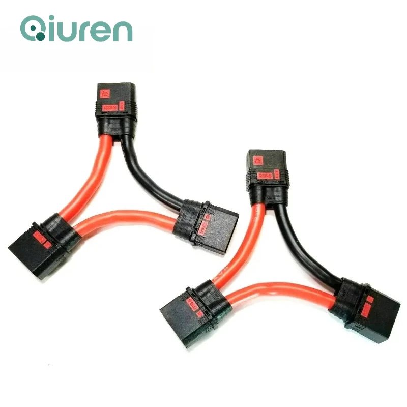 6AWG/8AWG/10AWG 100mm QS8 2 Male 1 Male Serial Silicone Cable Lithium Battery Charging Wire for RC Drone Aircraft Accessory