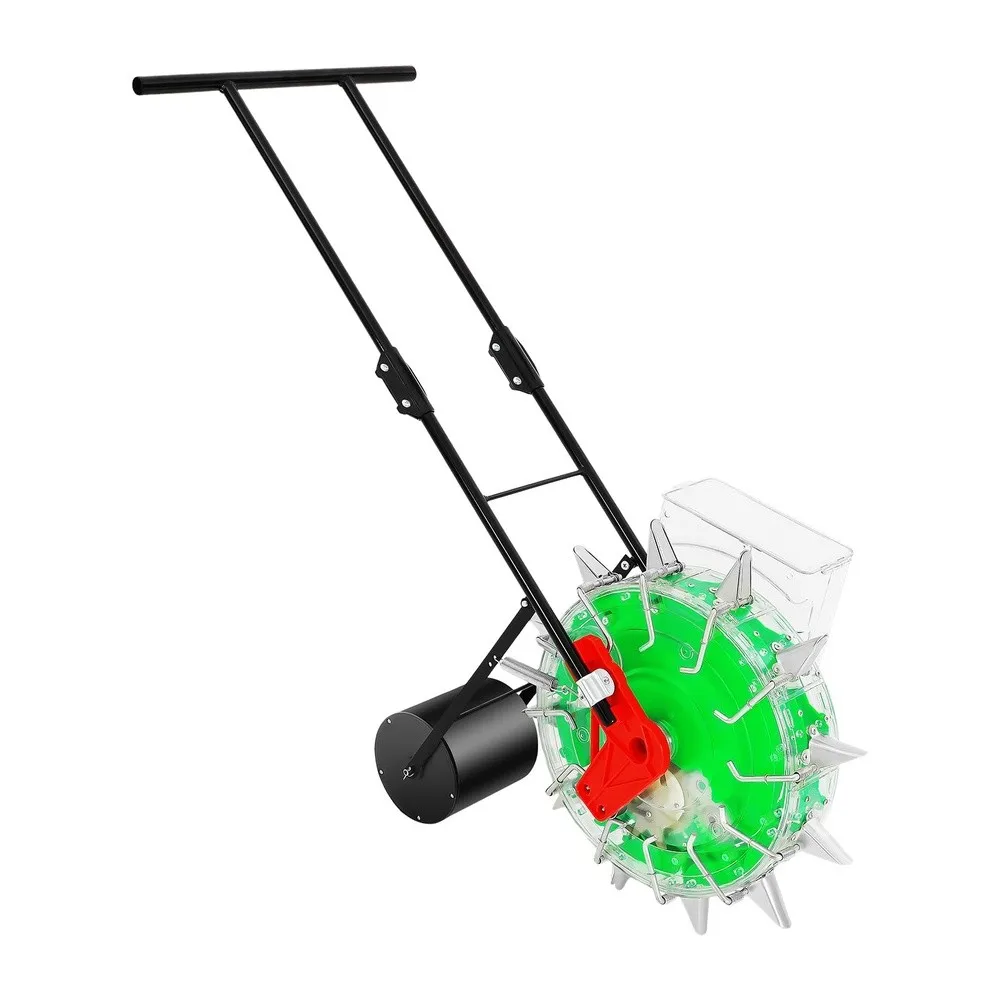 Precision Garden Seeder Hand Push Garden Seeder Row Planter with 12 Carousel Nozzles Seed Spreader Push Planter Seeder