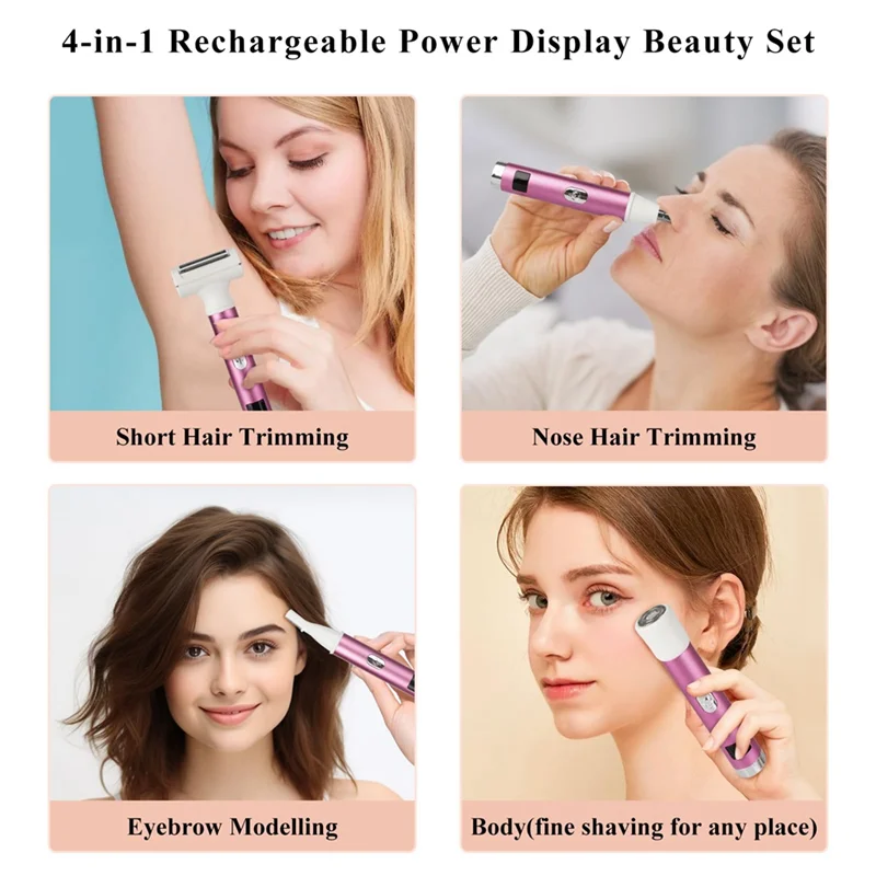Efficient-Wet Anddry Cordless Electric Shaver Forwomen LED Display Facial Hair Remover Forface Andbody