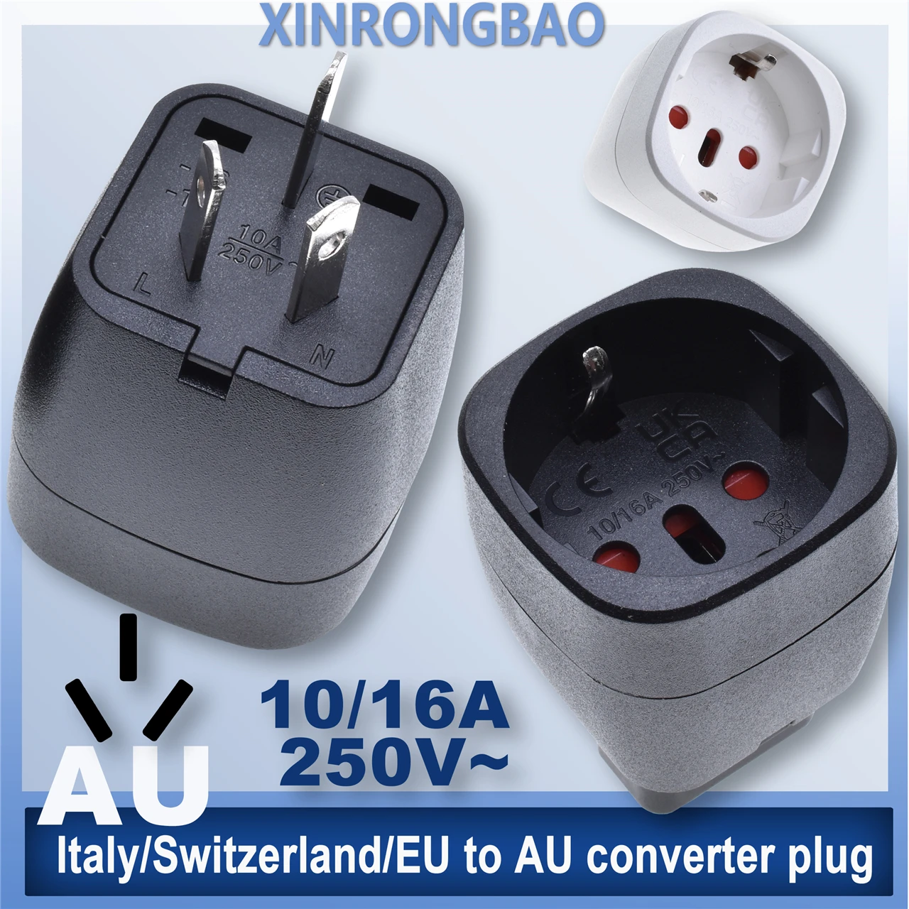 AU Australian CN China Wtyczka elektryczna zasilania prądem zmiennym do UE Szwajcaria Włochy Konwerter ładowania Wtyczka Adapter podróżny Konwerter adaptera