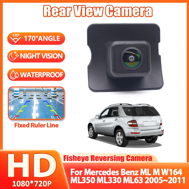 CCD HD 1080P Fisheye Rear View Camera For Mercedes Benz ML M W164 ML350 ML330 ML63 2005-2011 Car Backup Reverse Parking Monitor