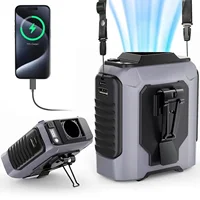 Nuevo ventilador de cintura con batería extragrande, ventilador de cintura portátil, luz de refrigeración manos libres para viajes en el sitio de trabajo al aire libre, largo alcance para exteriores
