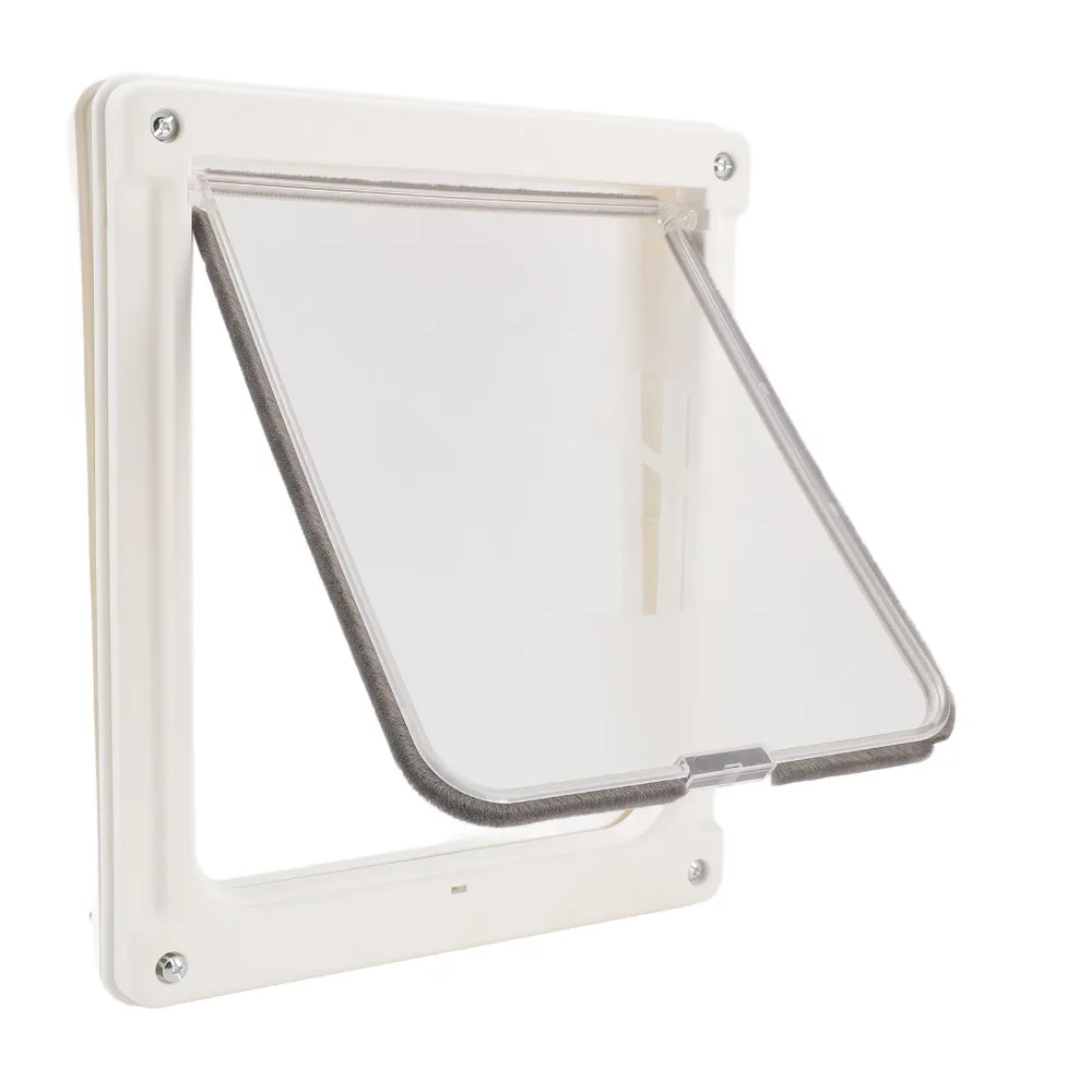 Small Size Pet Door Two Way Access Light Weight Frame Dog Flap Smooth Flap White Pet Access Gate House Door Opening