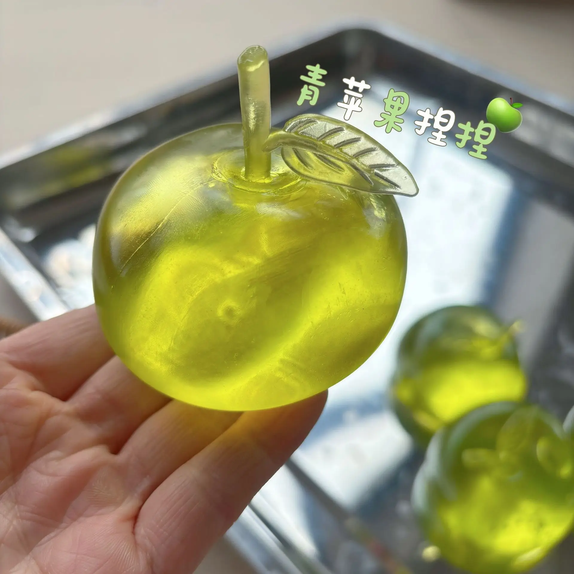 High Plasticity Green Apple Squeeze Fidget Toy, Portable Stress Relief Venting Squishy, Lovely Relax Present For Friends