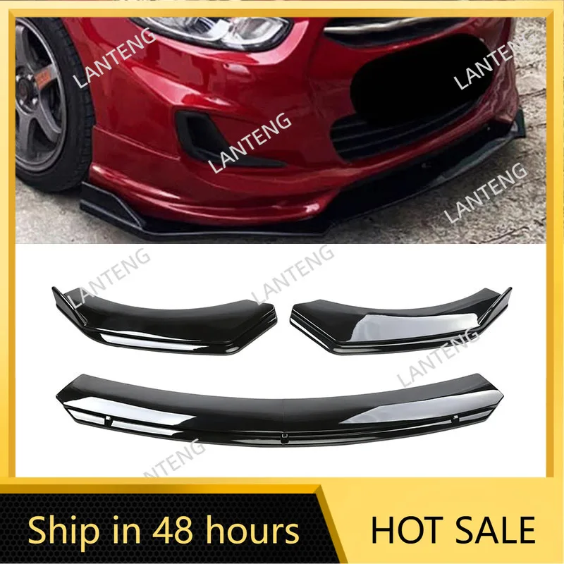 Car Front Bumper Cover Lip Spoiler Splitter Carbon fiber For H-yundai Accent GT Diffuser Guard Trim Body Kit Protector