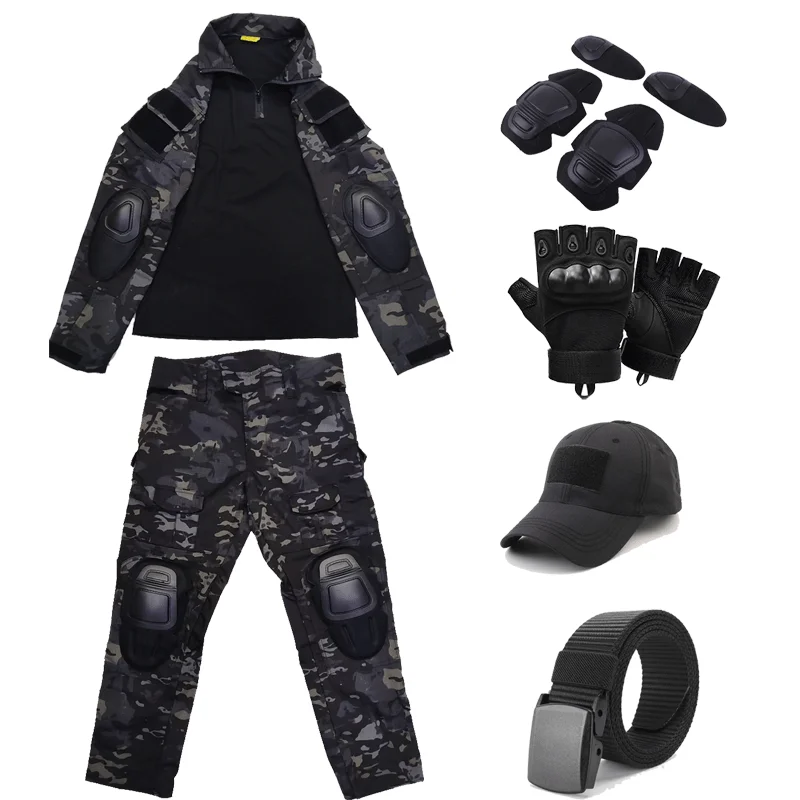 

Men's Wargame Tactical Full Kit Army Green Uniform Outfit With Full Body Protective Pads All Accessories