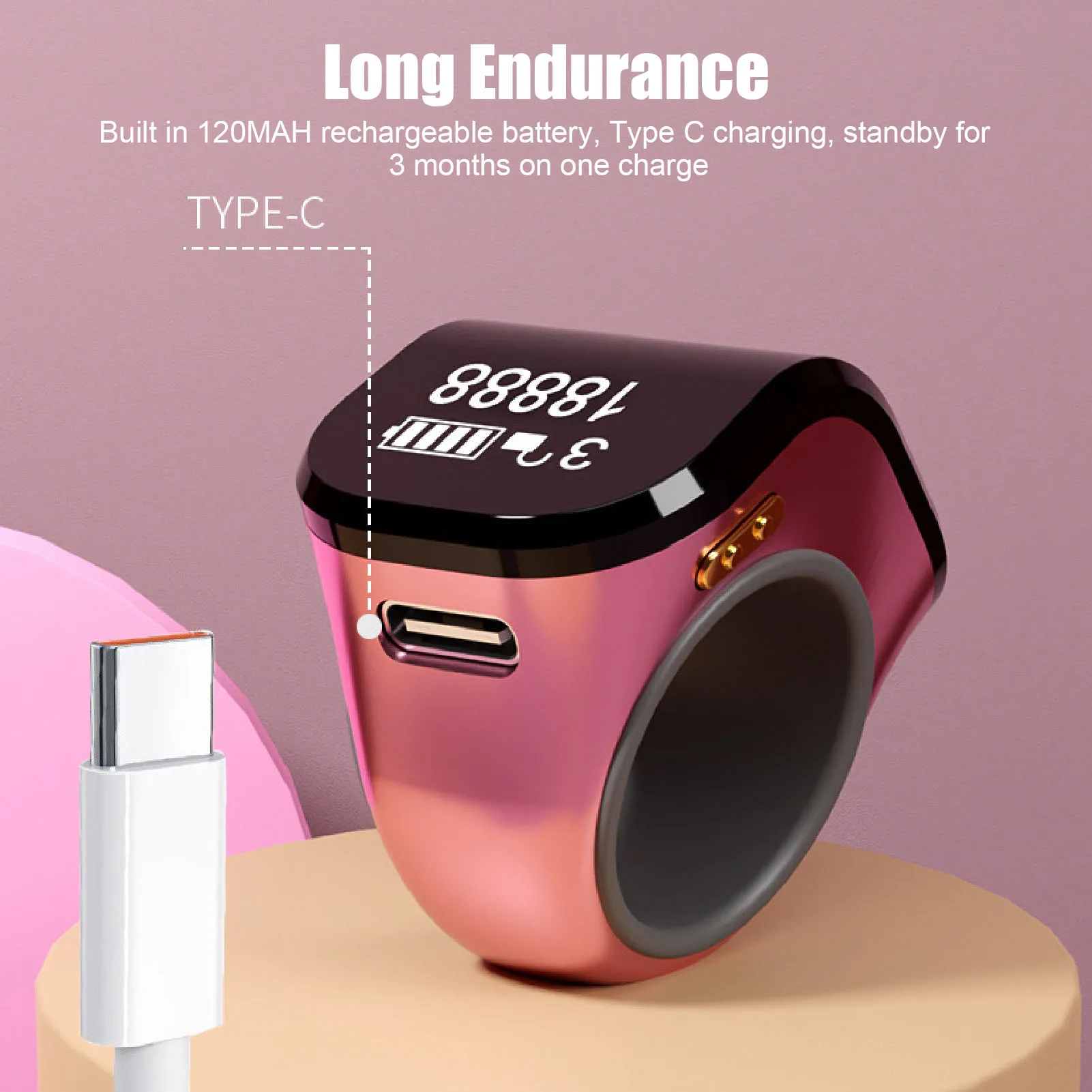 Finger Counter Smart Ring Counter Clear LCD Display Intelligent Touch Ring for Work Exercise Life Smart Ring Counter Smart Ring