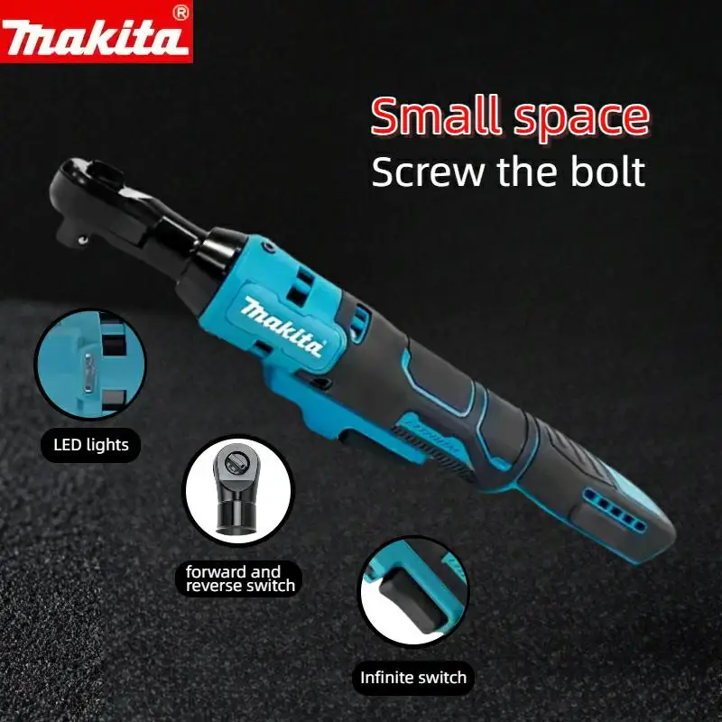 

Аккумуляторный угловой гайковерт Makita 18В бесщеточный, многофункциональный, с регулируемой скоростью, светодиодной подсветкой, электроинструмент