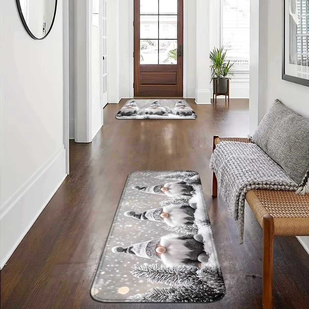 

VIKAMA Christmas Floor Mat With Door Handle, Durable And Easy To Clean. Suitable For Bathrooms Kitchens And Living Rooms Decor