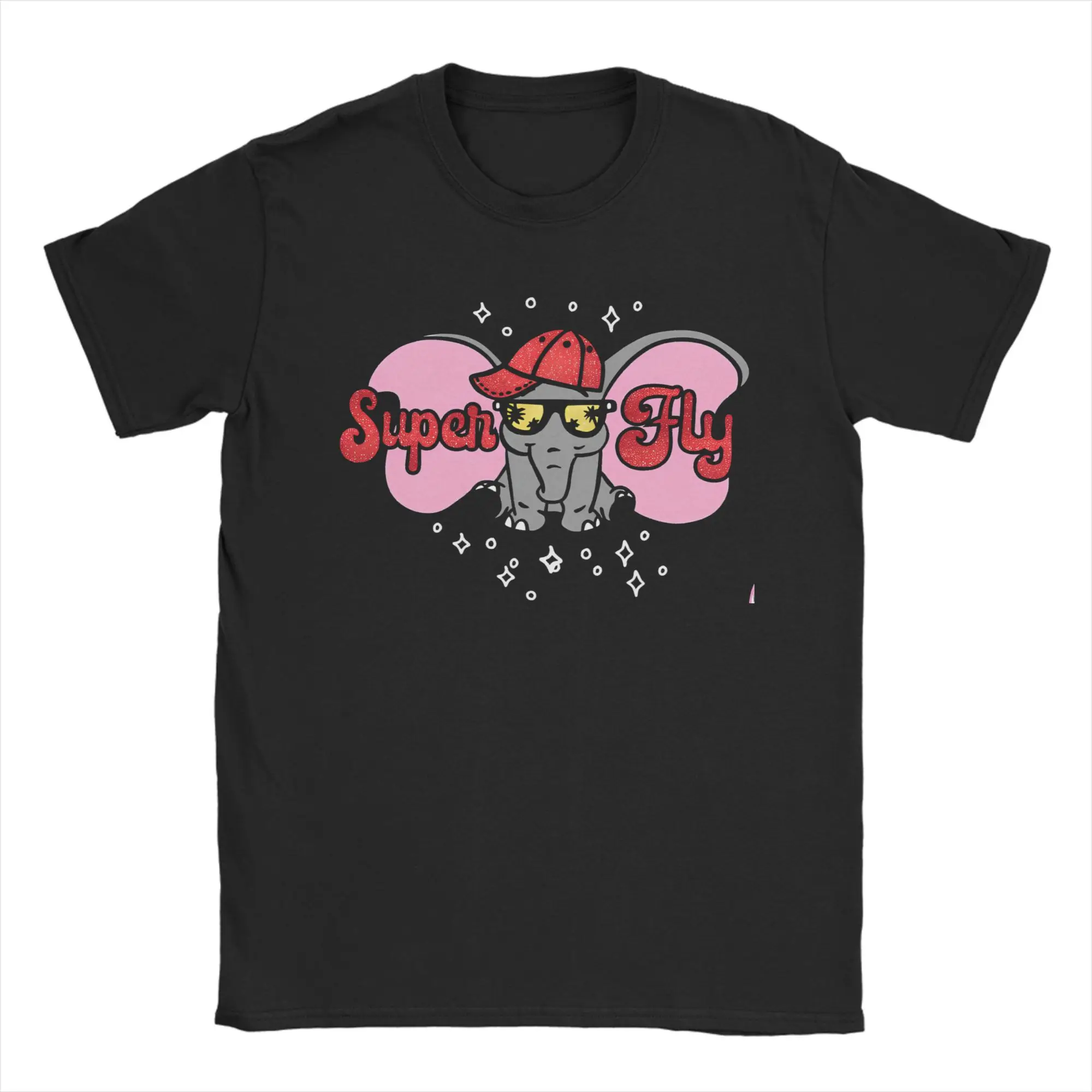 

Dumbo Elephant Super Fly T Shirt Men Pure Cotton Vintage T-Shirt Round Collar Vacay Mode Tee Shirt Short Sleeve Clothing Unique